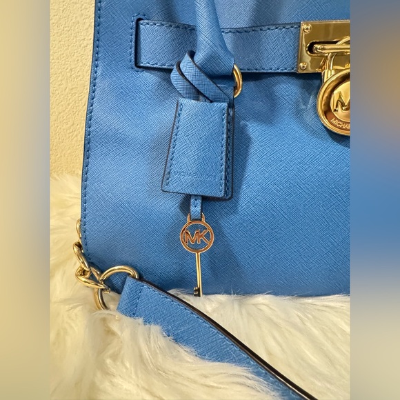 Michael Kors Heritage Blue Hamilton Satchel - Picture 3 of 16
